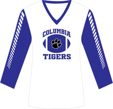 Load image into Gallery viewer, Women's Fitted V Neck T-Shirt Long Sleeve Contrast Sleeves #300